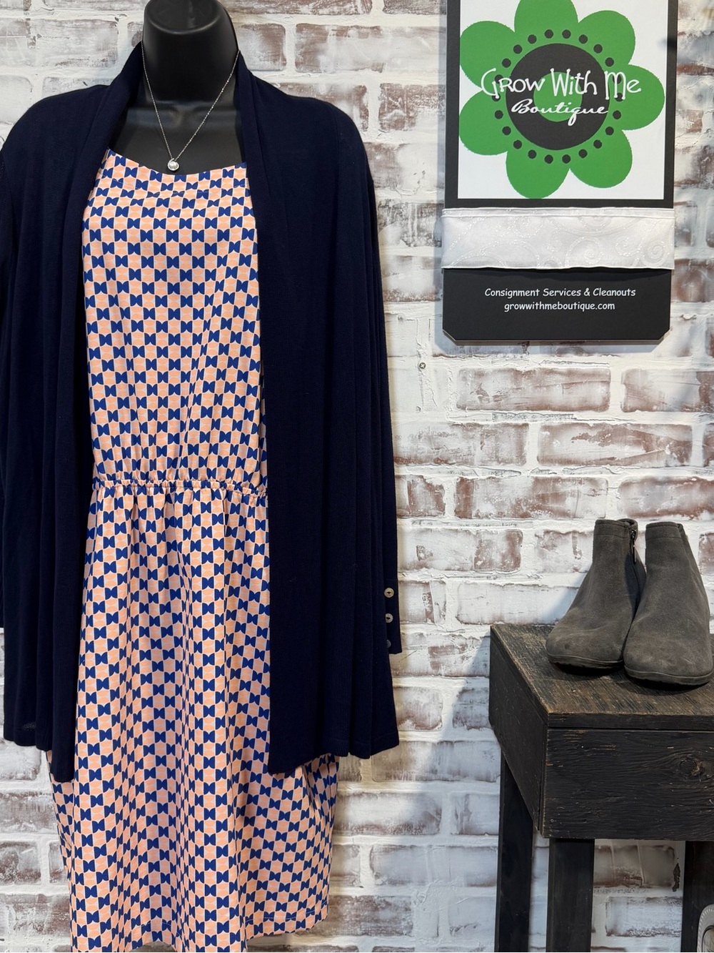 Cyrus Navy long sleeve Cardigan 1x